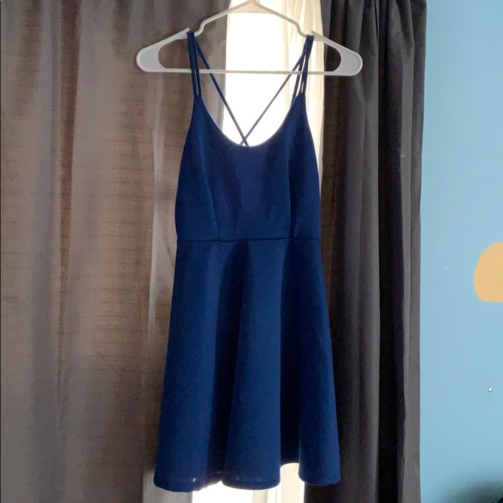 Royal blue criss cross back dress